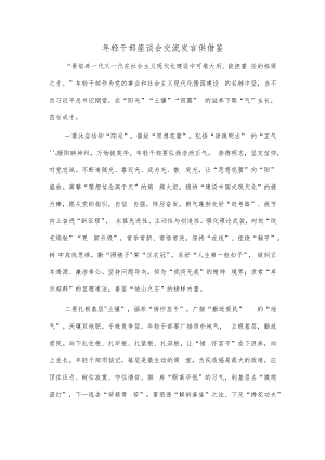 年轻干部座谈会交流发言供借鉴.docx