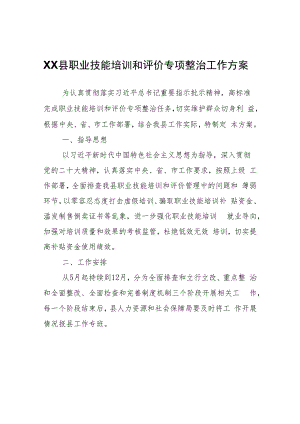 XX县职业技能培训和评价专项整治工作方案.docx