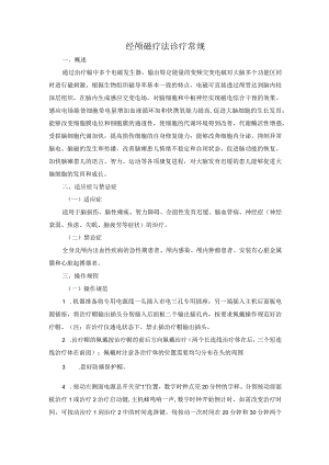 经颅磁疗法诊疗常规.docx