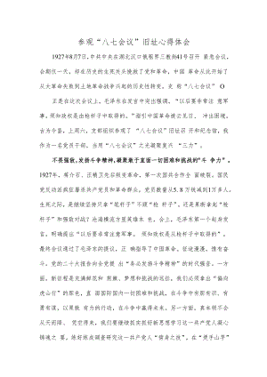 参观“八七会议”旧址心得体会.docx
