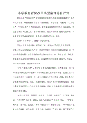 小学教育评价改革典型案例德育评价.docx
