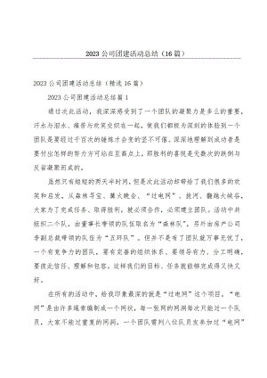 2023公司团建活动总结（16篇）.docx