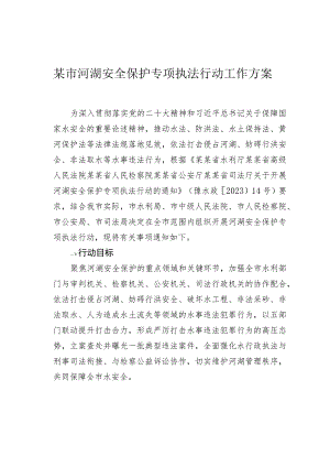 某市河湖安全保护专项执法行动工作方案.docx