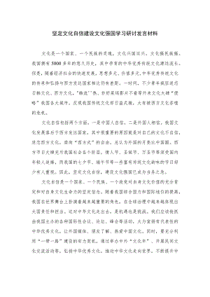 2023坚定文化自信建设文化强国学习研讨发言材料精选6篇集锦.docx