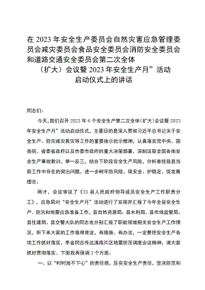 在2023年全县安全生产第二次联席会议上的讲话（6.7）.docx