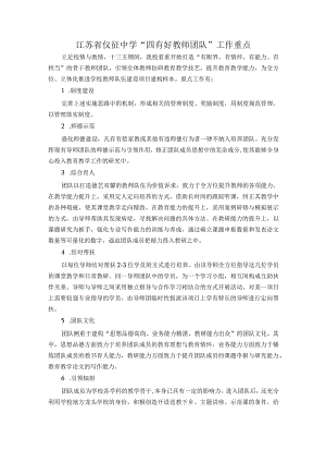 江苏省仪征中学“四有好教师团队”工作重点.docx