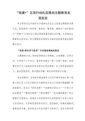 “党建+”五项行动 扎实推动主题教育走深走实.docx