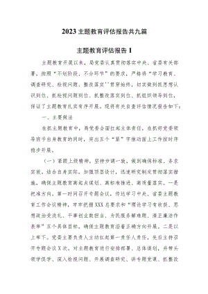 9篇2023主题教育评估报告.docx