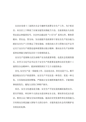2022宁夏自治区党委十三届四次全会研讨发言稿.docx
