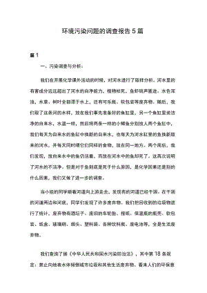 环境污染问题的调查报告5篇.docx