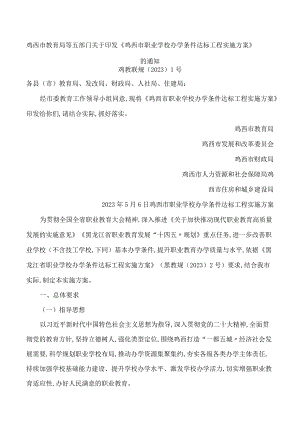 鸡西市教育局等五部门关于印发《鸡西市职业学校办学条件达标工程实施方案》的通知.docx