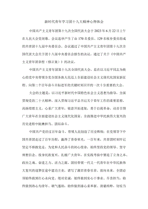 新时代青年学习团十九大精神心得体会四.docx