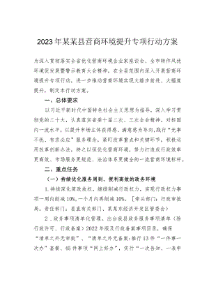 2023年某某县营商环境提升专项行动方案.docx