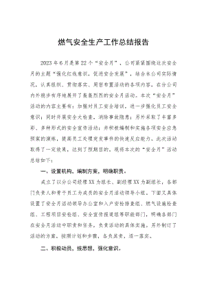 2023年燃气安全生产工作总结报告十一篇.docx
