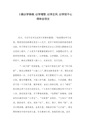 3篇以学铸魂,以学增智,以学正风,以学促干心得体会范文.docx