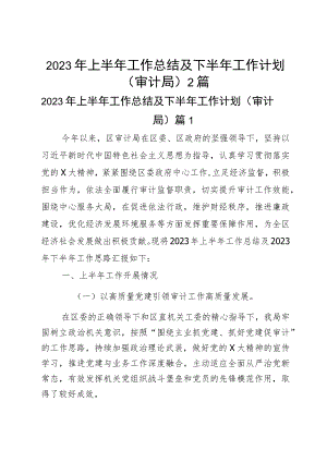 2023年上半年工作总结及下半年工作计划(审计局)2篇.docx
