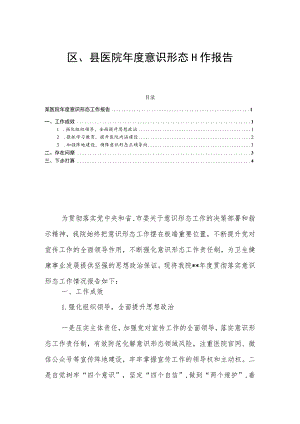 区、县医院年度意识形态工作报告.docx