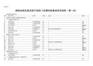 湖南省居民基本医疗保险门诊慢特病用药指南.docx