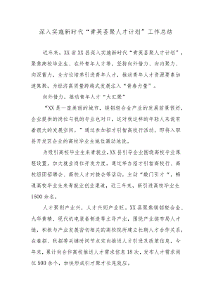 深入实施新时代“青英荟聚人才计划”工作总结.docx
