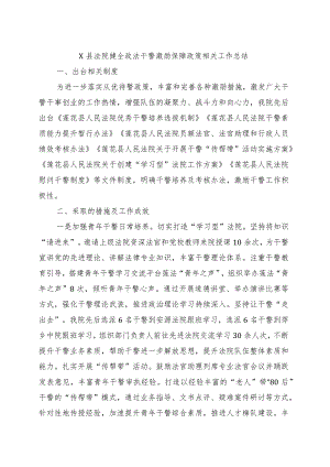 X县法院健全政法干警激励保障政策相关工作总结范本.docx