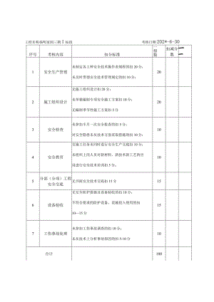 项目技术负责人安全生产责任制考核表范文.docx