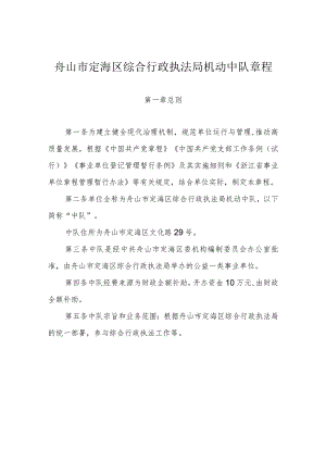 舟山市定海区综合行政执法局机动中队章程.docx