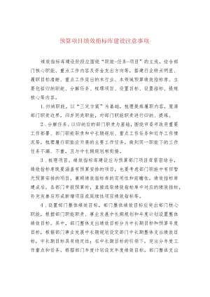 预算项目绩效指标库建设注意事项.docx