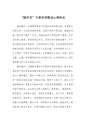 关于“躺平式”干部专项整治的心得体会十篇.docx