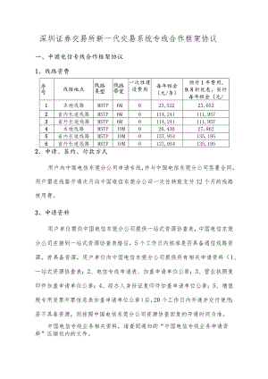 深圳证券交易所新一代交易系统专线合作框架协议.docx