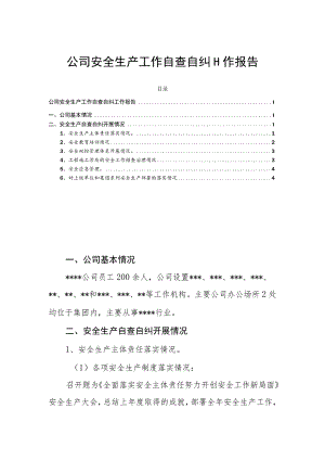 公司安全生产工作自查自纠工作报告.docx