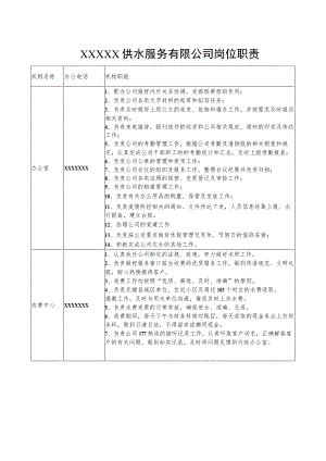 供水服务有限公司岗位职责.docx
