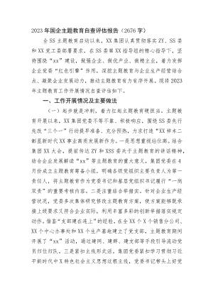 2023年国企主题教育自查评估报告.docx
