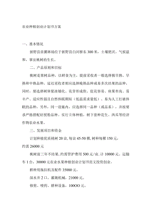 农业种植创业计划书方案.docx