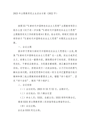 （会前）2023年主题教育民主生活会方案.docx
