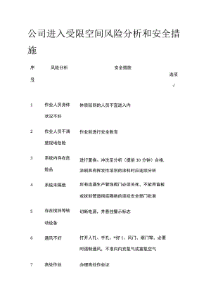 公司进入受限空间风险分析和安全措施.docx