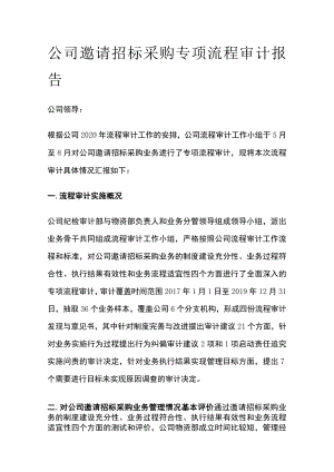 公司邀请招标采购专项流程审计报告模板.docx