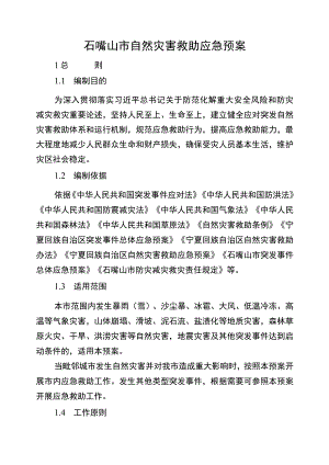 石嘴山市自然灾害救助应急预案.docx