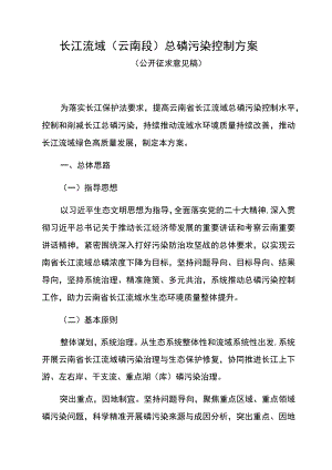 长江流域云南段总磷污染控制方案.docx