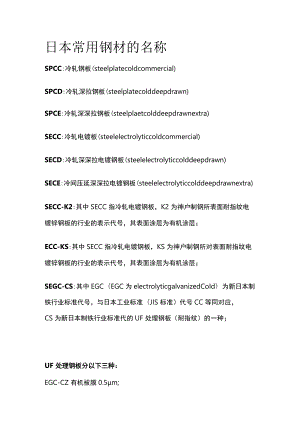 日本常用钢材的名称.docx