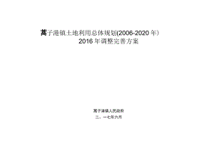 蒿子港镇土地利用总体规划2006-2020年2016年调整完善方案.docx
