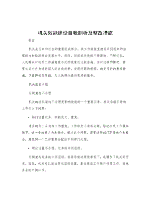 机关效能建设自我剖析及整改措施.docx