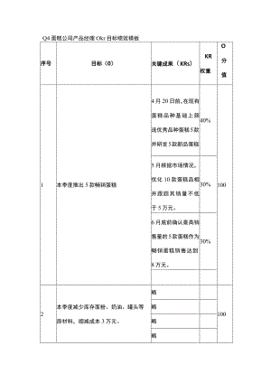 蛋糕公司产品经理okr目标绩效模板.docx