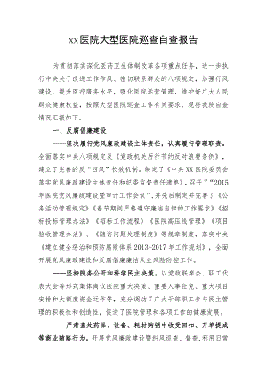xx医院大型医院巡查自查报告.docx