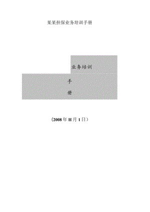 某某担保业务培训手册.docx