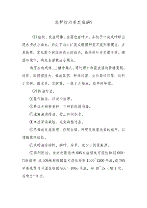 怎样防治姜炭疽病.docx