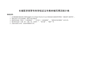 长春医学高等专科学校近五年教材编写情况统计表.docx