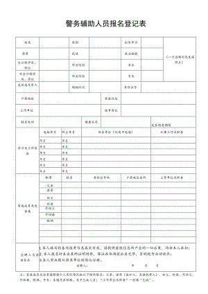 安丘市公安局应聘人员登记表.docx