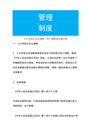 小公司自己怎么做账附一般账务处理分录.docx