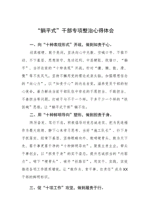 关于“躺平式”干部专项整治的心得体会(五篇).docx