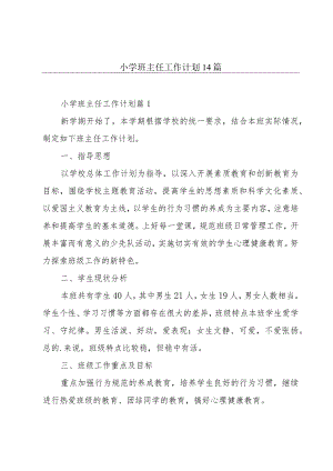 小学班主任工作计划14篇.docx